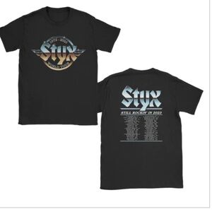 Tour Styx 2023 World Band T-Shirt Concert Dates And Setlist. NWOT